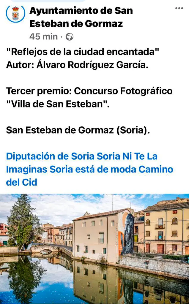 Premio de fotografía otorgado a Álvaro Rodríguez García fotógrafos de El Burgo de osma en San Esteban 2022