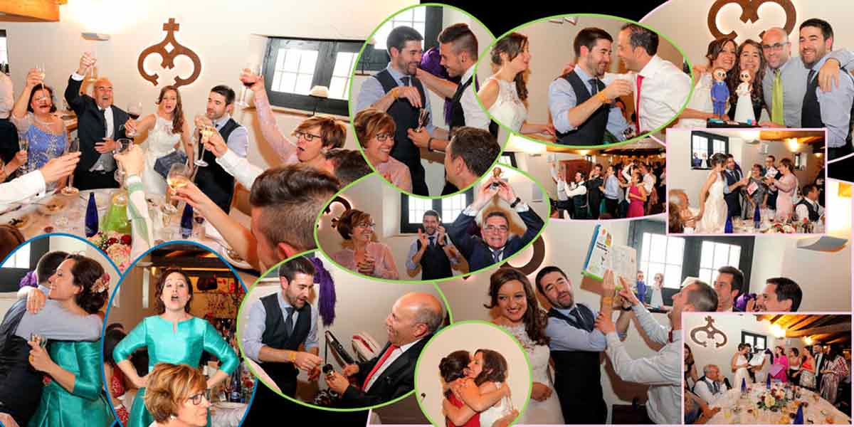 Momentos de alegria durante el banquete de boda en el Palacio Quintana, Soria